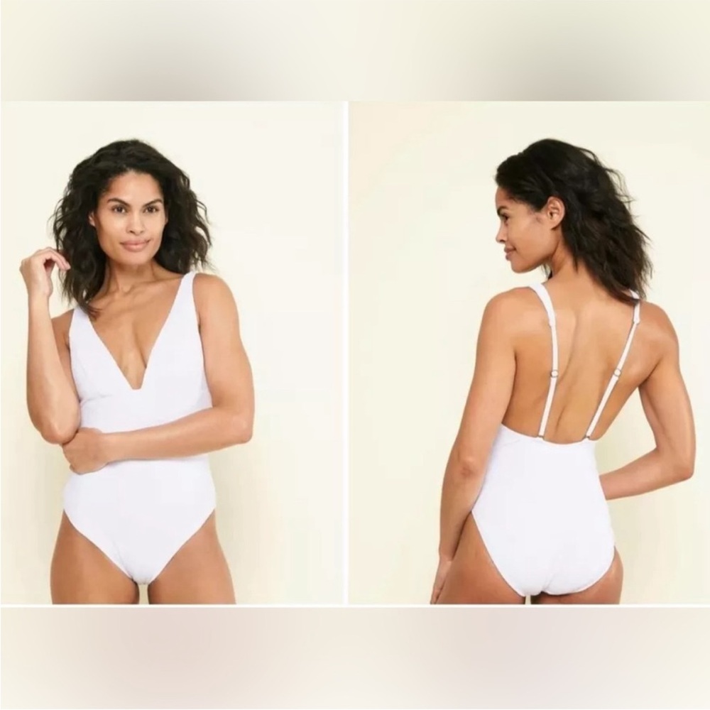 ANDIE The Sardinia Ribbed White One Piece Swimsuit NWT
